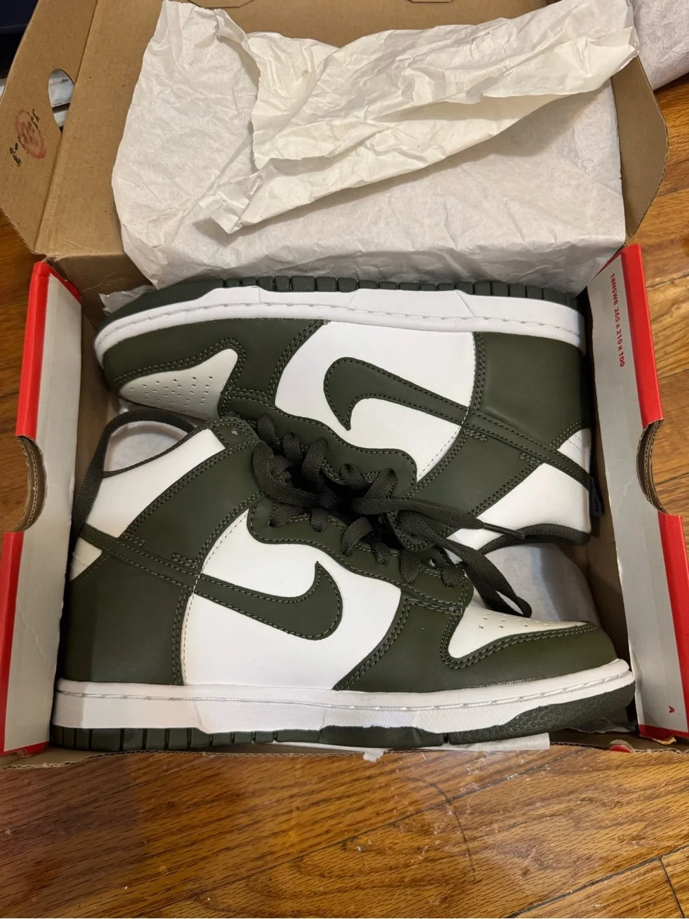 Nike High-Top Sneakers in Olive Green & White